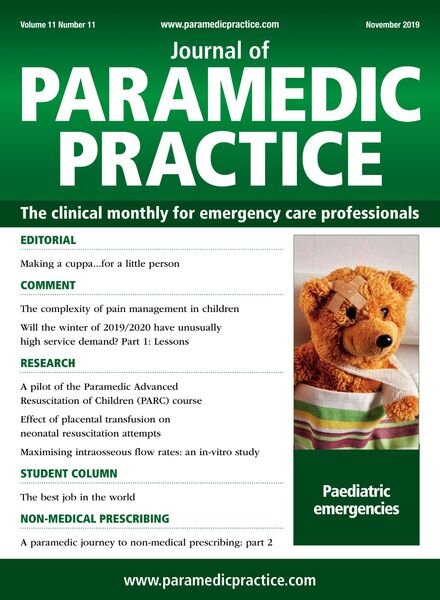 Journal of Paramedic Practice – November 2019 Cover