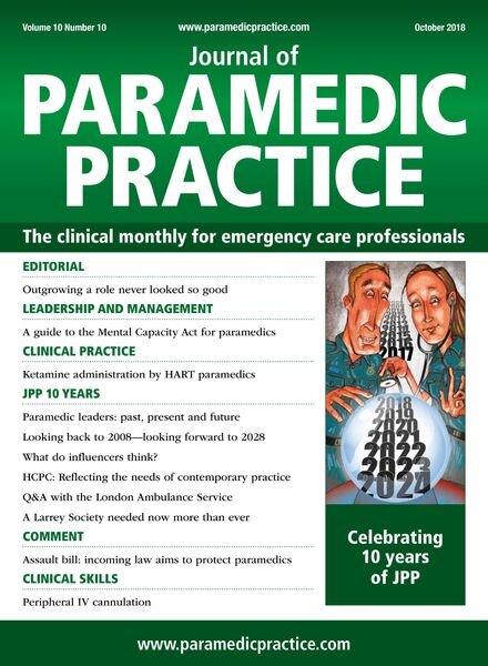 Journal of Paramedic Practice – October 2018 Cover