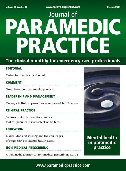 Journal of Paramedic Practice – October 2019 Cover