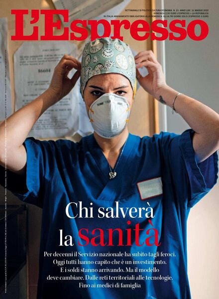 L’Espresso – 31 maggio 2020 Cover