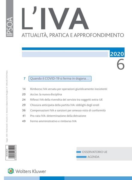 L’IVA – Giugno 2020 Cover