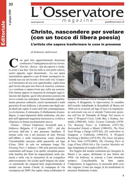 L’Osservatore – 06 giugno 2020 Cover