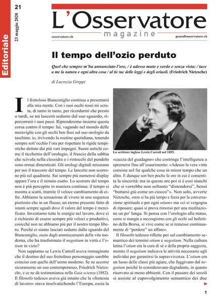L’Osservatore – 23 Maggio 2020 Cover