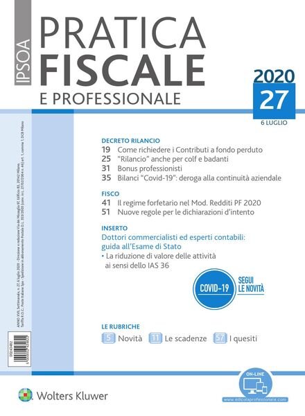 Pratica Fiscale e Professionale – 6 Luglio 2020 Cover