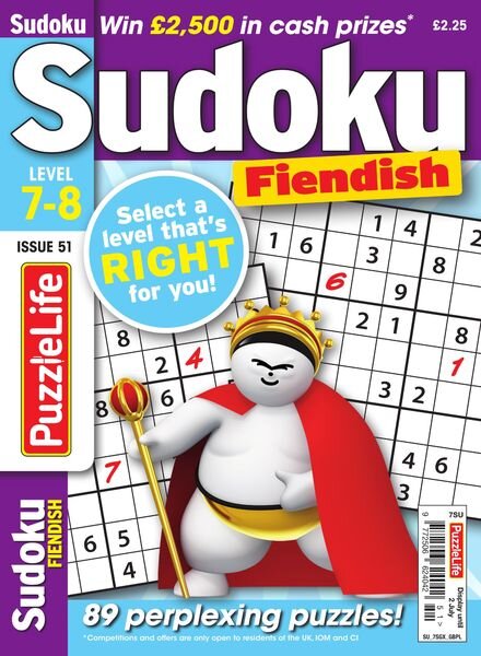 PuzzleLife Sudoku Fiendish – 01 June 2020 Cover