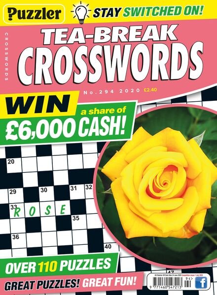 Puzzler Tea-Break Crosswords – May 2020 Cover