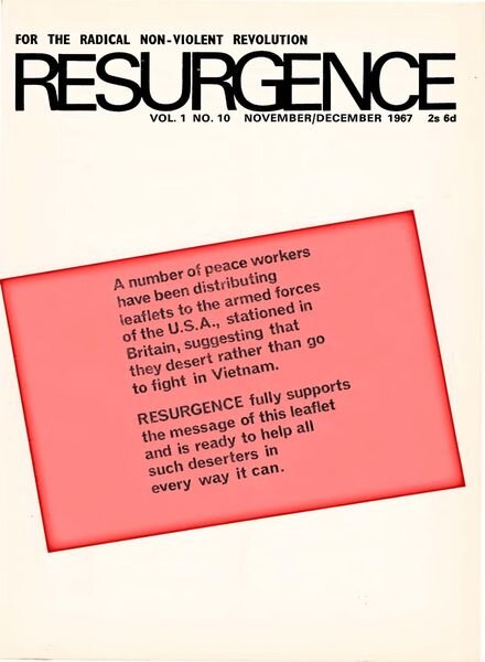 Resurgence & Ecologist – Resurgence Vol 1 N 10 – Nov-Dec 1967 Cover