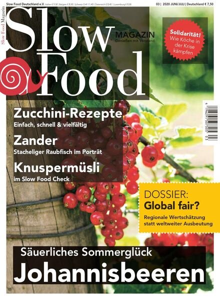 Slow Food Magazin – Juni-Juli 2020 Cover