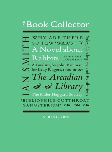 The Book Collector – Spring, 2018 Cover