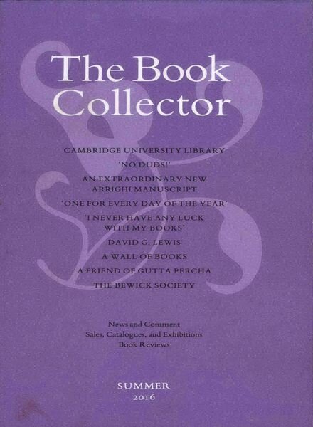 The Book Collector – Summer 2016 Cover
