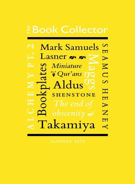 The Book Collector – Summer, 2019 Cover
