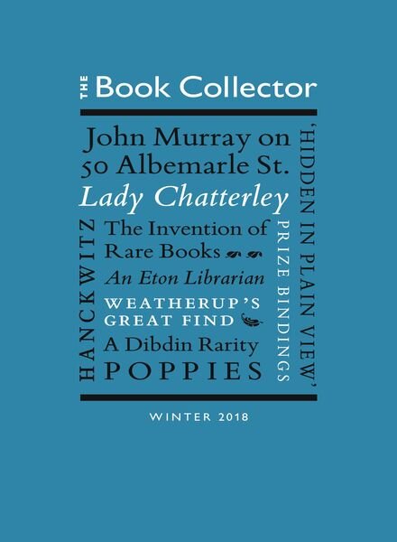 The Book Collector – Winter 2018 Cover