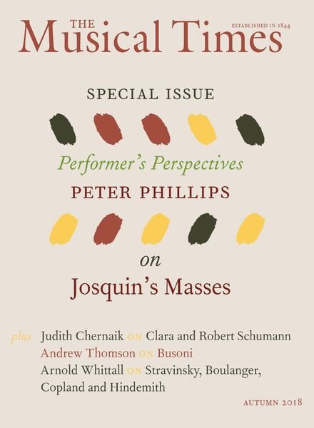 The Musical Times – Autumn 2018 Cover