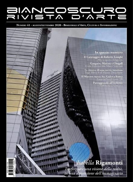 Biancoscuro Rivista d’Arte – Agosto-Settembre 2020 Cover