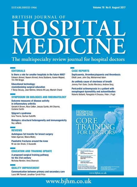 British Journal of Hospital Medicine – August 2017 Cover