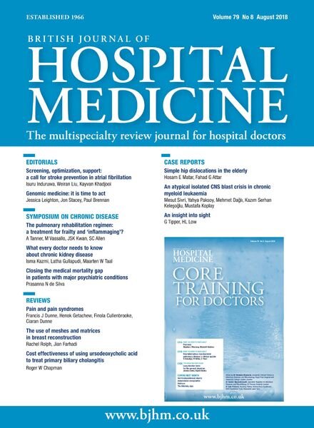 British Journal of Hospital Medicine – August 2018 Cover