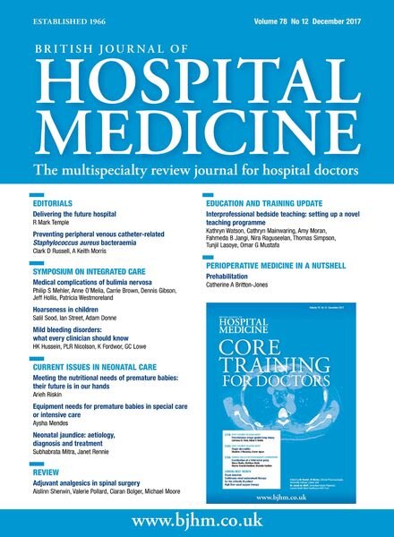 British Journal of Hospital Medicine – December 2017 Cover