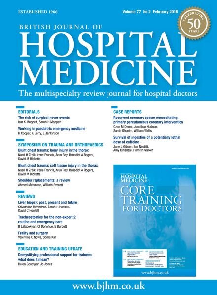 British Journal of Hospital Medicine – February 2016 Cover