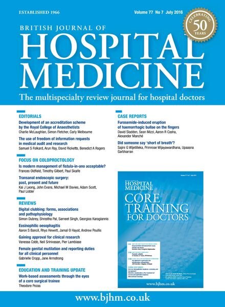 British Journal of Hospital Medicine – July 2016 Cover