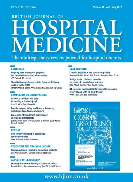 British Journal of Hospital Medicine – July 2017 Cover