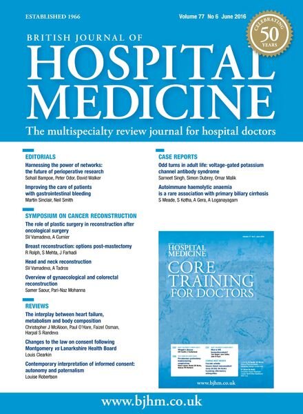 British Journal of Hospital Medicine – June 2016 Cover