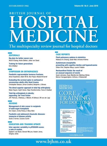 British Journal of Hospital Medicine – June 2019 Cover