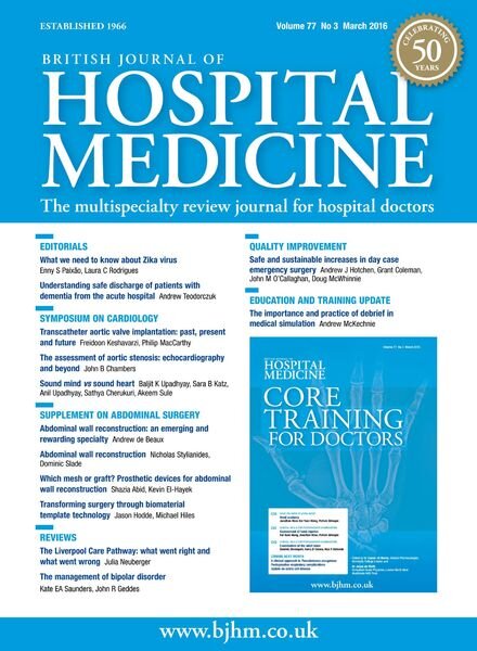 British Journal of Hospital Medicine – March 2016 Cover