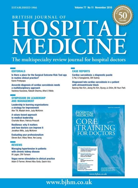 British Journal of Hospital Medicine – November 2016 Cover