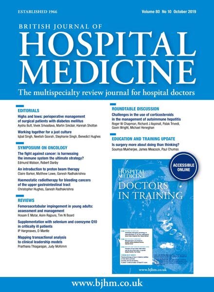 British Journal of Hospital Medicine – October 2019 Cover