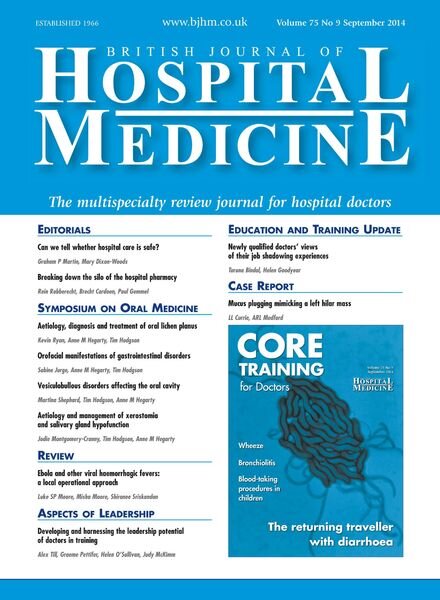 British Journal of Hospital Medicine – September 2014 Cover