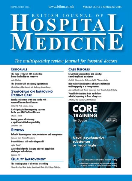 British Journal of Hospital Medicine – September 2015 Cover