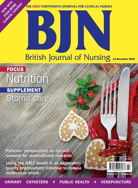 British Journal of Nursing – 13 December 2018 Cover