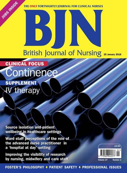 British Journal of Nursing – 25 January 2018 Cover