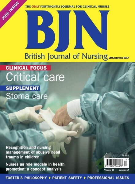 British Journal of Nursing – 28 September 2017 Cover