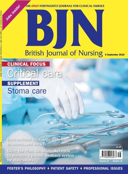 British Journal of Nursing – 6 September 2018 Cover