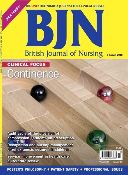 British Journal of Nursing – 9 August 2018 Cover