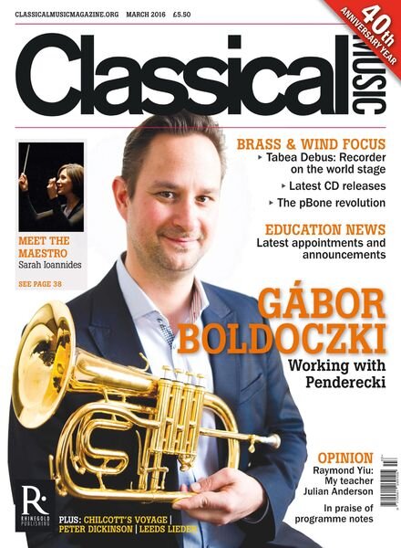 Classical Music – March 2016 Cover