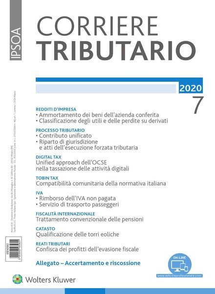 Corriere Tributario – Luglio 2020 Cover