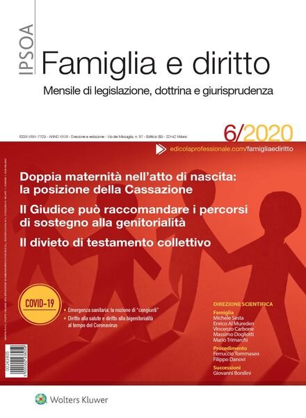 Famiglia e Diritto – Giugno 2020 Cover