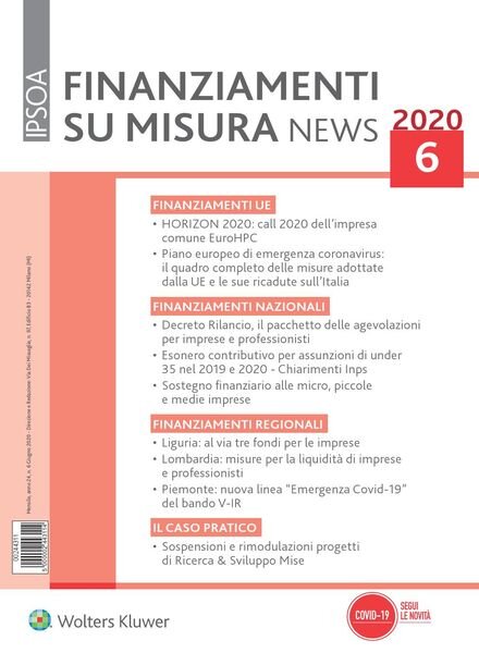 Finanziamenti su misura news – Giugno 2020 Cover