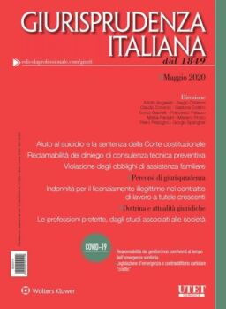 Giurisprudenza Italiana – Maggio 2020