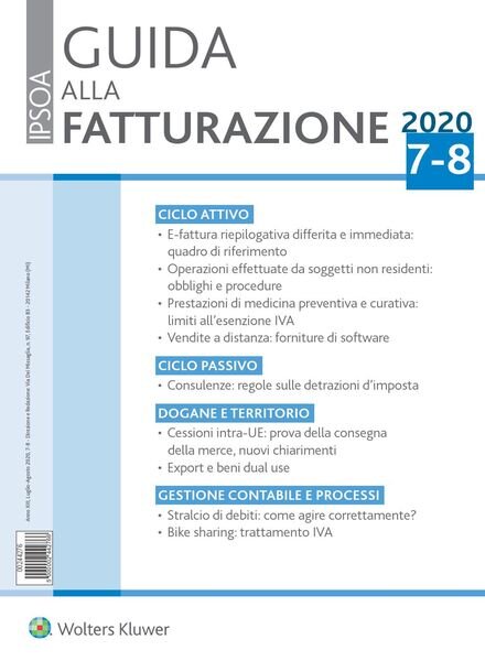 Guida alla Fatturazione – Luglio-Agosto 2020 Cover