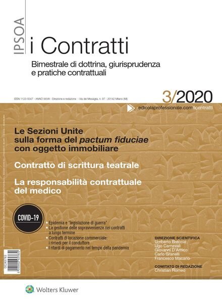 I Contratti – Maggio 2020 Cover