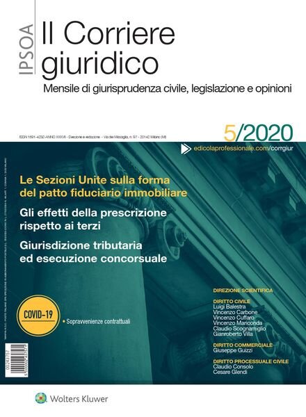 Il Corriere Giuridico – Maggio 2020 Cover