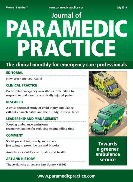 Journal of Paramedic Practice – July 2019 Cover