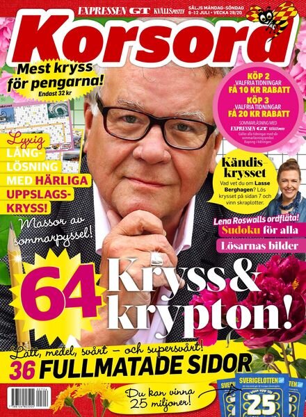 Korsord – 06 juli 2020 Cover