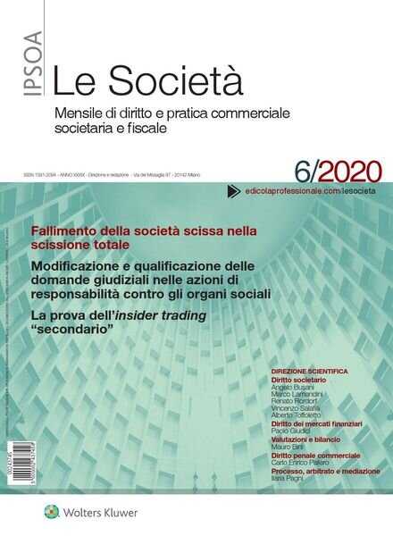 Le Societa – Giugno 2020 Cover