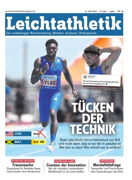 Leichtathletik – 15 Juli 2020 Cover