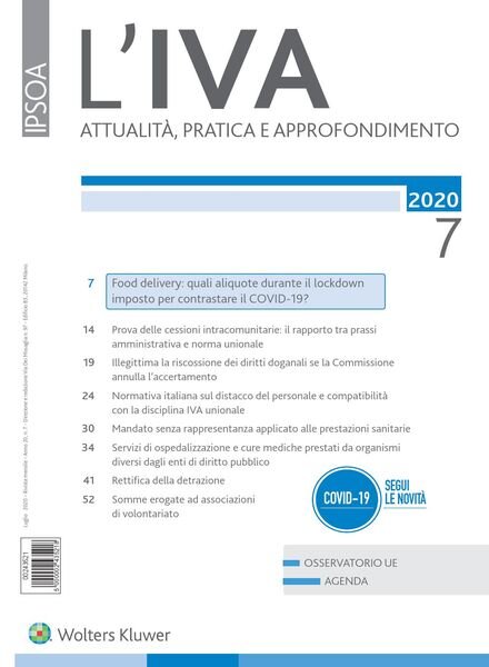 L’IVA – Luglio 2020 Cover