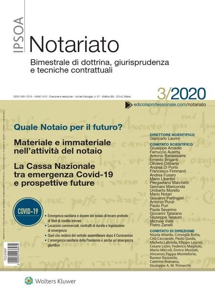 Notariato – Maggio 2020 Cover
